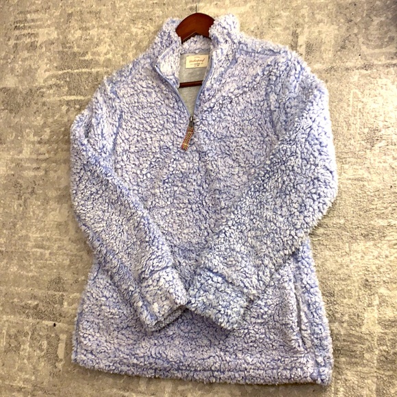 FUZZY BABY BLUE QUARTER ZIP - Picture 4 of 7